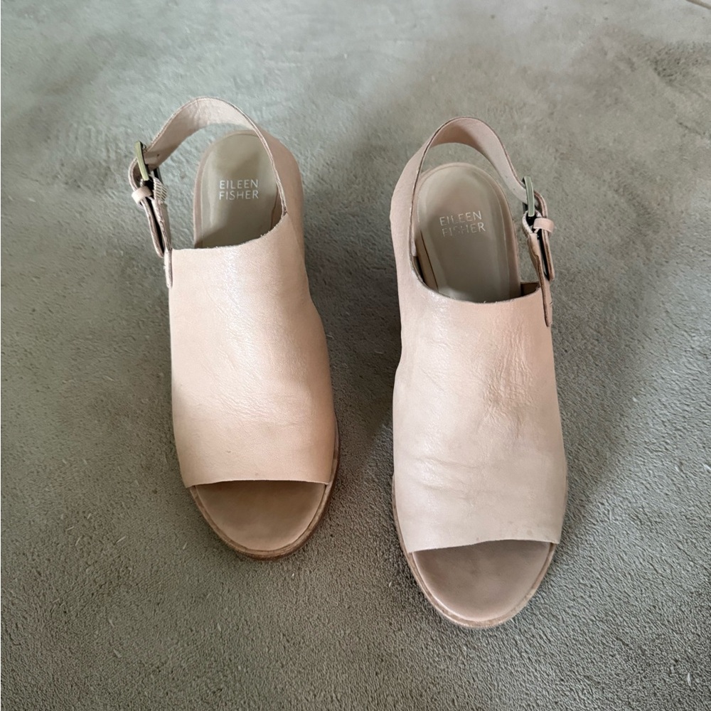 Eileen Fisher Cream Sandals Minimalist Slingback